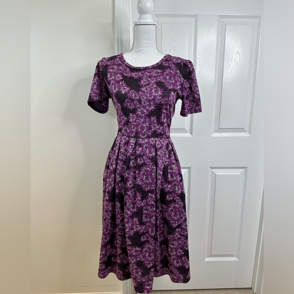LuLaRoe Dresses & Skirts - Floral Purple Pleats Dress 💐